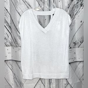 NWT Banana Republic Sleeveless Knit Top V-Neck Pale Gray S
